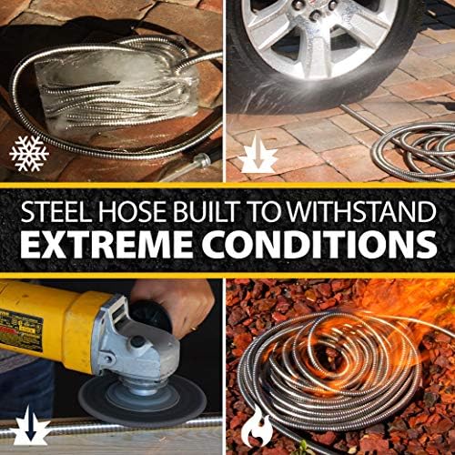 BIONIC STEEL 50 Foot 304 Stainless Steel Garden Hose Bundle with 25 Foot Rust-Proof Metal Home Garden Hose - Image 4