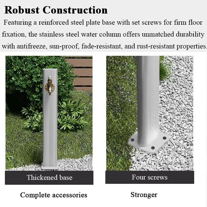 Freestanding Vertical Garden Water Faucet - Anti-Freeze Hose Holder with Lockable Tap for Lawn, Patio, Villa, and Courtyard Irrigation & Washing, Fountain Feature - Image 4