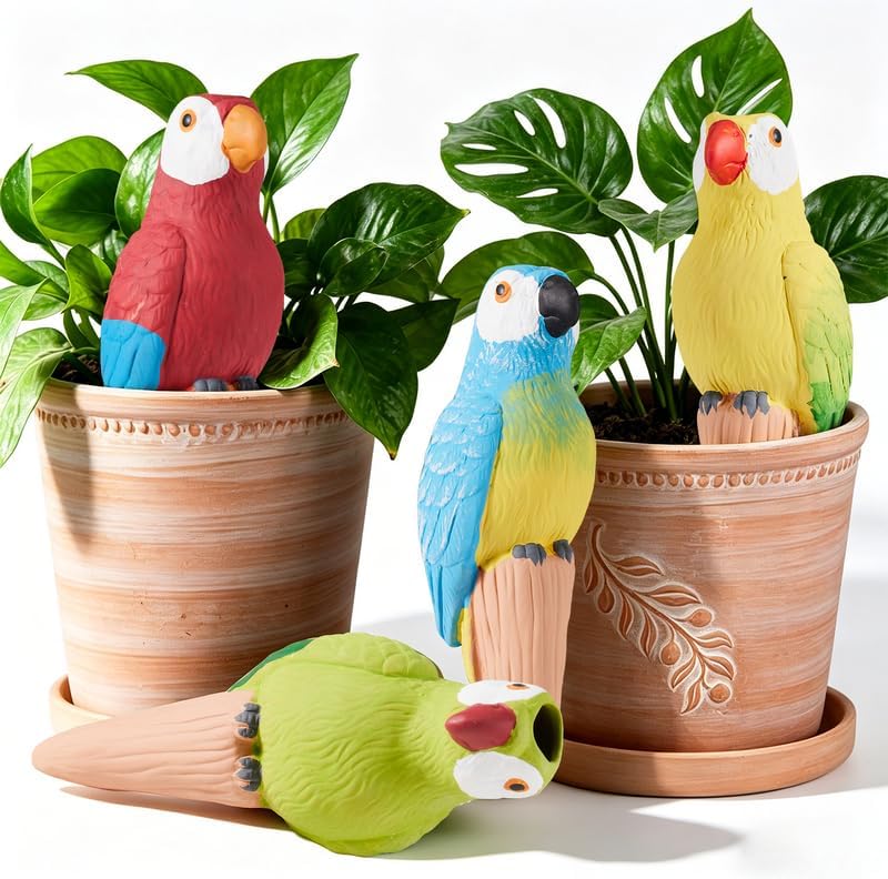 YesWhat Terracotta Watering Spikes Slow Release Watering Stakes 4-Pack by Unknown