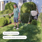 HOSELINK Classic Beige 50ft Hi-Flow Automatic Retractable Garden Hose Reel, 9/16”, 8-Pattern Spray Nozzle, UV-Stabilized Kink-Free Hose, Wall Mounted Watering Solution for Backyard, Garden & Outdoor - Image 4