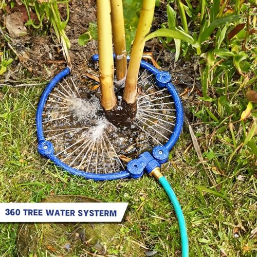 2Pcs 360° Tree Water System Tree Watering Ring 20 Inch Circle Sprinkler and Irrigation System Targeted Water with Y Hose Splitter for New Tree Outdoor Plants Raised Garden Beds Shrubs (Blue, Large) - Image 6