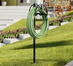 Freestanding Garden Hose Organizer with Storage Basket - Heavy-Duty Black Powder-Coated Hose Stand, Detachable Design Holds 150FT Hose, Includes Wrench & Screwdriver for Easy Assembly - Image 2
