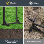 Kesfitt Garden Hose Holder Stand with 4 Spikes & 2 Tool Hooks, Detachable Heavy Duty Metal Freestanding Hose Reel Outdoor Organizer for Lawn Yard Water Storage Rack - Image 4