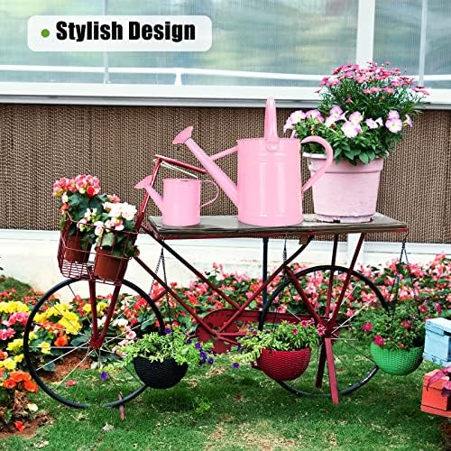 Metal Watering Can (1 Gallon) for Outdoor&Indoor Plants with Free Small Watering can for Kids, Plant Watering Can with Removable spout, Perfect for Garden Flower, Houseplants, Pink - Image 7