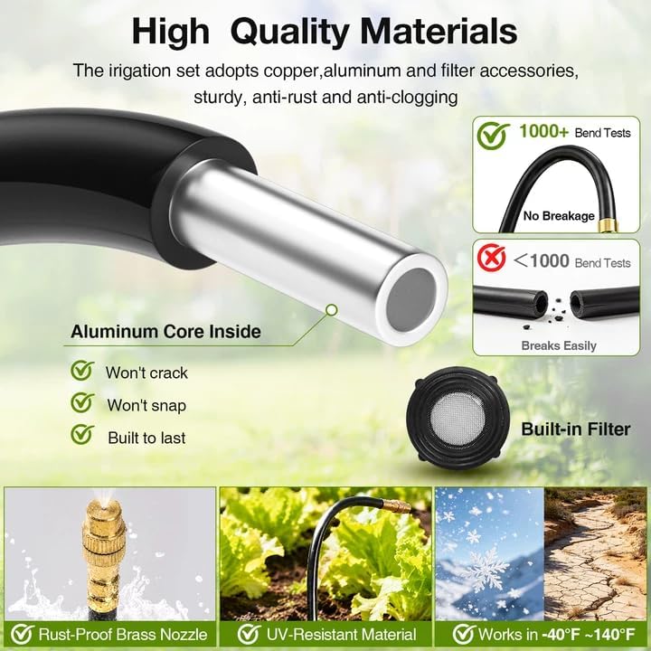 Bluepro 200FT Drip Irrigation System with 360° Adjustable Copper Nozzles - Image 4