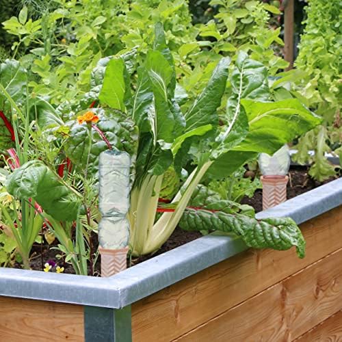 Relaxdays Clay Watering Spikes, Set of 4, Stakes for 1.5 L Plastic Bottles, Indoor & Outdoor Plants, Zig-Zag, Terracotta, Ceramics, 18 x 5.5 x 5 cm - Image 2