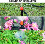 MIXC 226FT Greenhouse Micro Drip Irrigation Kit, Automatic Patio Plant Watering System with 1/4" & 1/2" Tubing, Adjustable Nozzles, Emitters, & Barbed Fittings for Efficient Irrigation - Image 2
