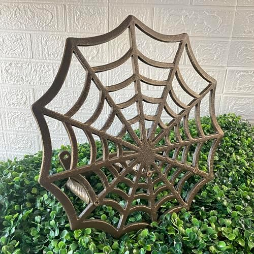 Zeckos Garden Hose Holder Spider Web 14 Inch Cast Iron Bronze - Image 5