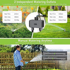 WiFi Sprinkler Timer, Smart Water Timer for Garden Hose, 2 Outlets Hose Timer, Automatic Irrigation Timer with Hub, Up to 20 Watering Plans, Compatible with Alexa and Google Assistant - Image 4