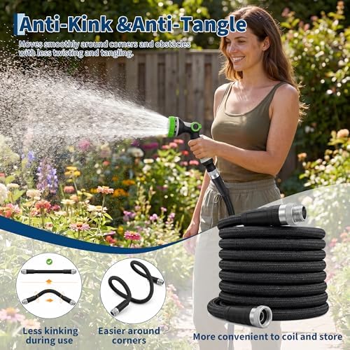 Garvee 100 FT Non-Expandable Garden Hose, Lightweight Water Hose - Image 4