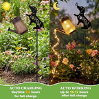 Solar Watering Can Light Dog Stake 37in Garden Waterfall LED Outdoor Art - Image 3