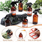 Norme 12 Pcs 8 oz Glass Spray Bottles, Funnels and Labels, Amber, Classic - Image 3