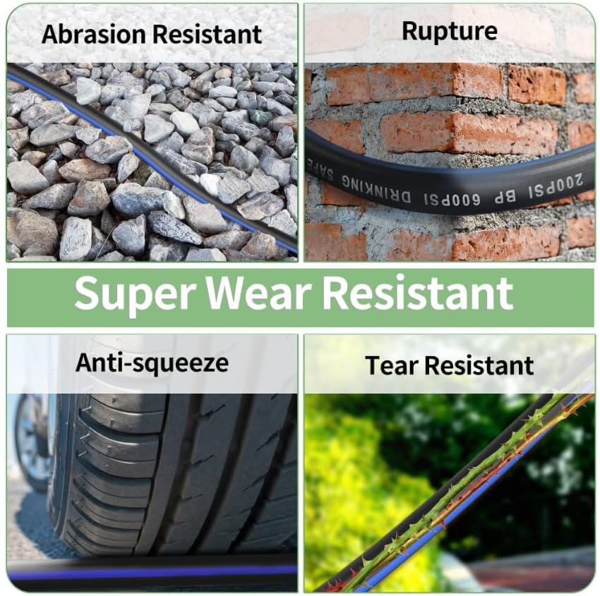 50 FT Garden Hose, Flexible No Kink Heavy Duty Garden Water Hose Flex Copper Bullet Collapsible Washer Rubber Hose 5/8" Soft Lightweight Outdoor Waterhose Manguera Para Jardin - Image 5