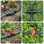 Garden Irrigation Tubing, 100ft 1/2" Tubing with 4 x 6-Way Connectors for 1/4" Hose, Flexible Distribution Drip System for Garden Greenhouse, Flower Beds, Patio, Lawn (100ft) - Image 6