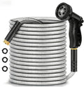 Garden Hose Metal 100FT, Stainless Steel Heavy Duty Water Hose With 10 Function Nozzle, No-Kink, Tough & Flexible, Sturdy and Lightweight, Rust Proof for Yard, Outdoor, RV by BAZOLOTA