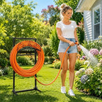 Garden Water Hose Holder - Waterhose Stand for Outside Freestanding, Heavy Duty 5-Spikes Free Standing Hose Hanger Rack Organizer with Storage Basket Holds 160ft Water Pipe for Yard Lawn - Image 5
