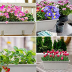 8pcs Window Box Planter,Rectangle Plastic Vegetable Flower Planters Boxes - Image 5