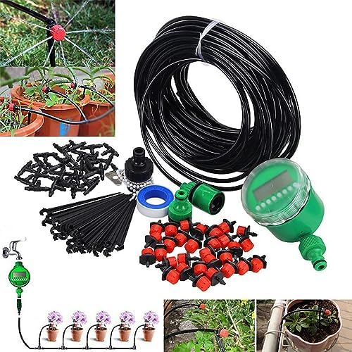 Self Watering Drip Irrigation System Automatic Timer 20m Micro Garden Hose Kit for Plants Greenhouse Patio Atrium Plastic 65.6ft Long - Image 7