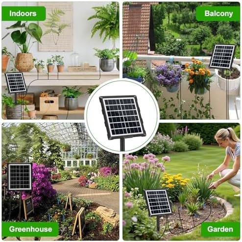 Solar Automatic Drip Irrigation Kit System, 50FT Solar Powered Auto Easy DIY Watering Device Supported Pots Plants, 6 Timing Modes with Anti-Siphoning Device - Image 7