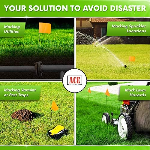 Yellow Marking Flags 1000 Pack - 4x5x15 Inch Yellow Flags for Yard - Markers For Lawn, Irrigation, Landscaping, Survey & Sprinkler Head Marking - Image 4