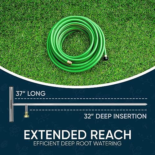Varomorus Stainless Steel Deep Root Feeder for Tree Watering Spike Tool Irrigation for Outdoor Plants System Wand T-Handle One-Piece - Image 5