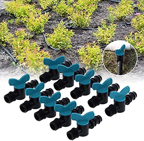 Jeffergarden Irrigation Valve Plastic Ball Switch Valve with 1 2in Male Thread and 20mm Hose Barb for Drip Irrigation, Adjustable Water Shut Off, Locking Connector for Garden Greenhouse Lawn - Image 4