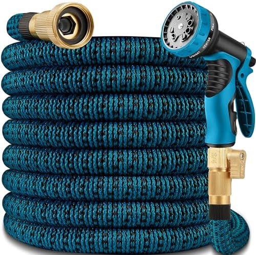 50 ft Garden Hose - Expandable Garden Hose with 10 Function Spray Nozzle - Kink-Free, Lightweight, Durable, Flexible, 2026 New Retractable Water Hoses for Yard, Lawn, Gardening(Blue Black) by ICTPTOSL