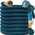 100 ft Garden Hose - Expandable Garden Hose with 10 Function Spray Nozzle - Kink-Free, Lightweight, Durable, Flexible, 2026 New Retractable Water Hoses for Yard, Lawn, Gardening(Blue Black) by ICTPTOSL