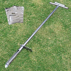Soil Probe 40 Inch with 2 Bags, Soil Sample Probe with Ejector for Lawn House Plants, T-Handle Soil Sampler Probe Rod with Pedal, Stainless Steel Soil Test Kits Tool for Soil Sampling by Lichtund