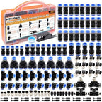 130PCS 1/4" OD Quick Connect Air Fittings Kit Push to Connect Pneumatic NPT by Welugnal