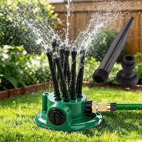 360° Coverage Precision Garden Irrigation Sprinkler, Automatic Multi Heads Sprinkler with Flexible Nozzles, 360 Degree Garden Automatic Multi Sprinkler for Yard Large Area (3pcs) by GDSAFS