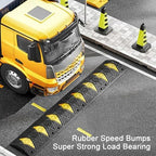 2-Pack 1-Channel Rubber Cable Ramp - Heavy-Duty Hose Protector for Driveways, Garages, Gardens - 22046 lbs Capacity (50x34x5cm/20x13.4x2in) - Image 2