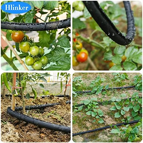 Hlinker Flat Soaker Hose 75 150 FT for Garden Beds, 150FT 1/2" Linkable Consistent Drip Irrigation Hose Save 80% Water, Leakproof Heavy Duty Double Layer Sprinkler Hose - Image 6