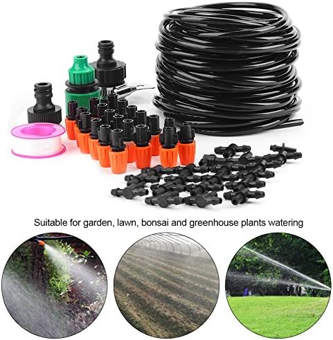 49.2ft Greenhouse Micro Drip Irrigation Kit Automatic Watering System Plant Garden Watering System with Quick Connector, 19 Tee Joints, 20 Nozzles - Image 3
