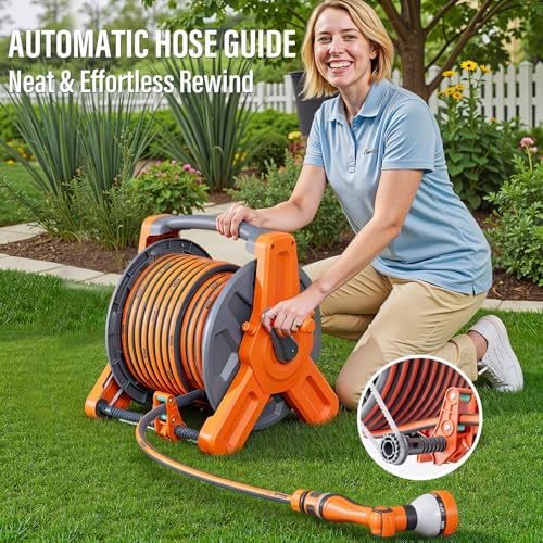 100FT Water Hose with Reel & Holder for Balcony & Patio - Image 2