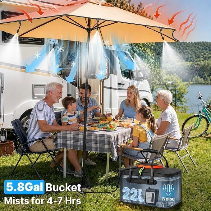 Bluepro 50FT Portable Misting System,Outdoor Water Cooling Mister with Pump - Image 2