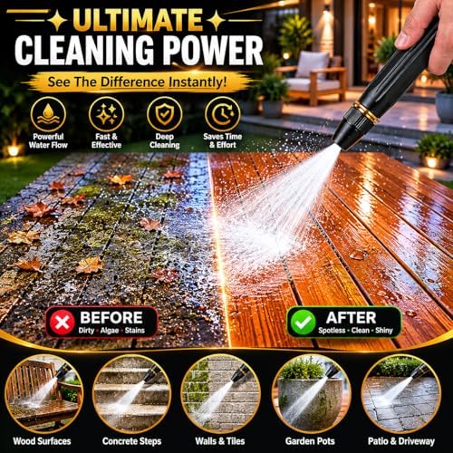 2026 Upgraded High Pressure Power Washer Nozzle with Connector Set, Adjustable Garden Hose Sprayer for Car Washing, Patio Cleaning, Watering, Durable Metal Hose Attachment for Outdoor Cleaning(2 PCS) - Image 4