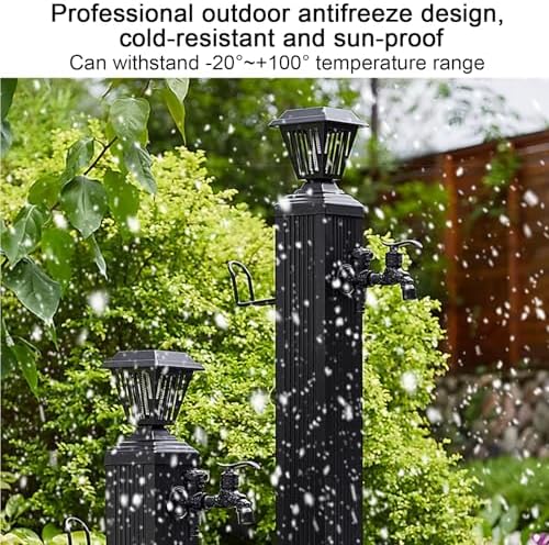 Free Standing Hose Holder, Yard Fountain, Solar LED Light Pole, Dual-Speed Dual Light Mode, Suitable for Garden Irrigation(114x10cm/45x4in) - Image 7