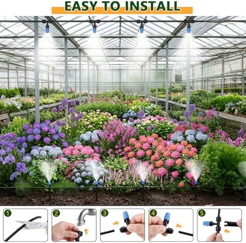 New Quick Connect Drip Irrigation System, Automatic Mist Irrigation Kit with Replaceable Tubing and Misting Nozzles for Garden, Greenhouse and Lawn - Image 5