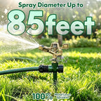 4 Pack Impact Lawn Sprinkler, Heavy Duty Zinc Alloy Lawn Sprinkler Head with Zinc Alloy Spike Base, 360° Adjustable Pulsating Water Sprinkler for Large Area Yard Lawn Patio Garden Irrigation - Image 4