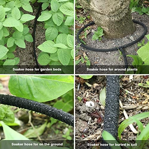 5/8" Soaker Hose for Garden Drip Hose Irrigation System with Solid Brass Fitting for Lawns Flower Beds & Vegetable Gardens (25FT) - Image 2