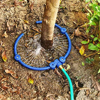 ZZM 360°Tree Water System Tree Watering Ring Circle Sprinkler and Irrigation System Targeted Water with Y Hose Splitter for New Tree Outdoor Plants Raised Garden Beds Shrubs (Small) by ZZM