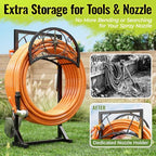 Garden Hose Holder 130FT Decorative Freestanding Water Hose Holder Storage with 4 Spikes for Outside - Image 6