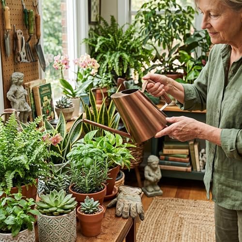 Indoor Plant Watering Can, 900ml Bronze - Image 6