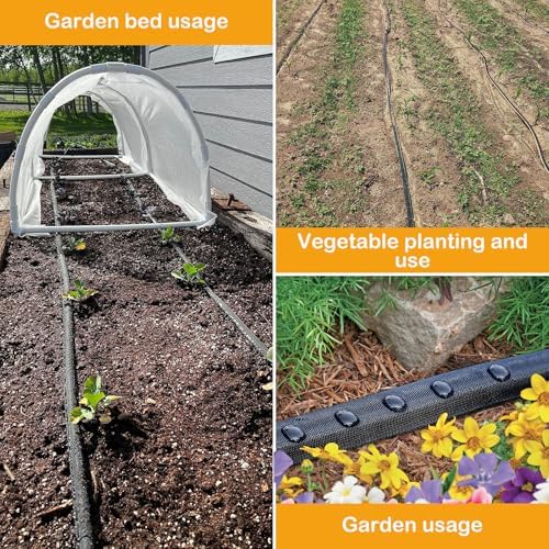 Flat Soaker Hose 50FT*4 Heavy Duty Double Layer Design Save 80% Water for Garden Lawn and Flower Bed Drip Irrigation (200FT) - Image 7