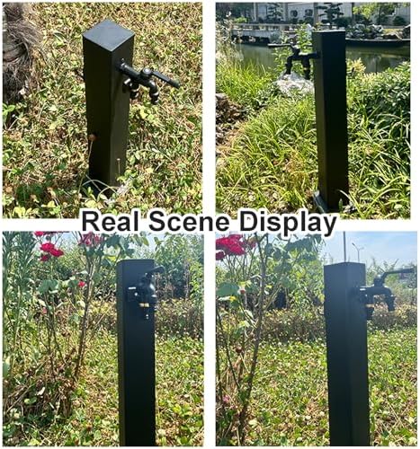 Outdoor Hydrant, Freestanding Antifreeze Water Column, Garden Fountain Watering Device, Stainless Steel Hose Holder with Double Water Outlet(80cm/31in) - Image 6