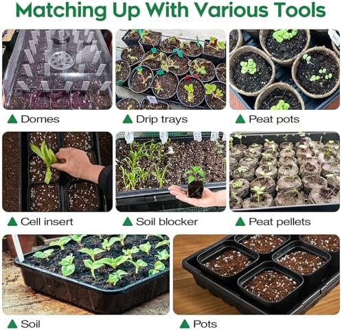 ZJP 20 Pack Extra Thick 1020 Heavy Duty Seed Starter Trays - No Holes, Reusable, 2.44 in Deep, Plastic Plant Growing Trays for Seedlings, Microgreens,and Propagation Sprouting in Garden, Greenhouse - Image 6
