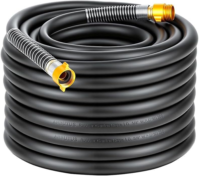 Garden Hose 5/8"x 75ft 4-Layer Heavy Duty Water Hose 800 Burst PSI Black by Unknown