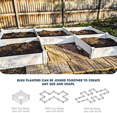 BLUU Planter Raised Garden Beds Plastic Vinyl Garden Box for Growing Vegetables Flowers Herbs Large White DIY Outdoor Patio Backyard Kits, Rectangular, 2 x 4 FT - Image 2