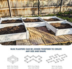 BLUU Planter Raised Garden Beds Plastic Vinyl Garden Box for Growing Vegetables Flowers Herbs Large White DIY Outdoor Patio Backyard Kits, Rectangular, 2 x 4 FT - Image 2
